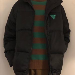 599-P43 2025秋季美式复古条纹毛衣宽松百搭针织高领男装上衣图片