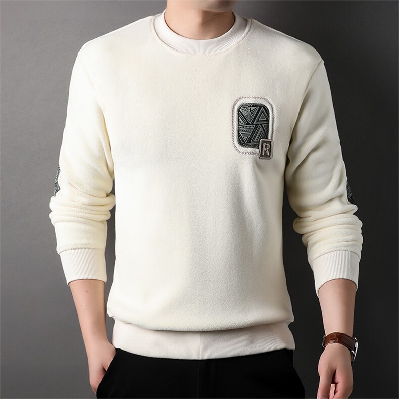 男卫衣中青年时尚休闲冬季男装厚款奥粒绒卫衣圆领宽松HPM851-P67,男装卫衣,星座1105-3