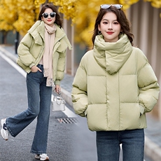 设计感立领保暖羽绒棉服女短款2024冬季小个子加厚面包服棉衣外套，女装棉衣/棉服，火爆靓佳人