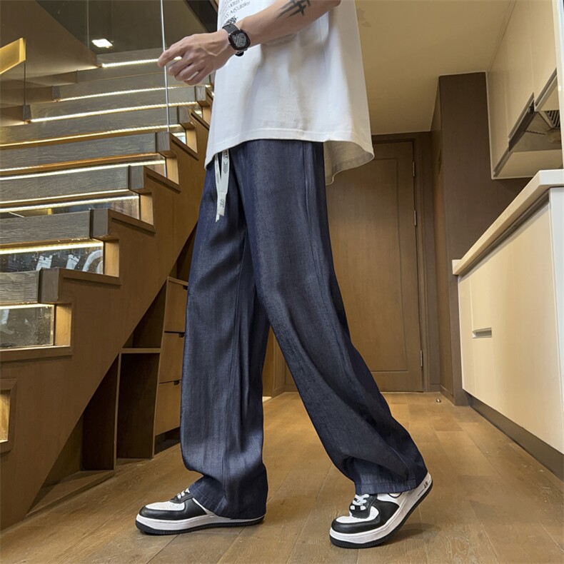 量大优供视频激光拖地直筒冰丝裤CP66-特p30,男装休闲裤,电商B371
