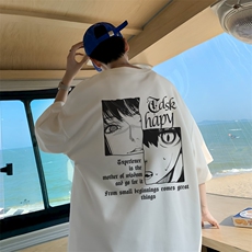 已注册/夏季外景纯棉日系休闲短袖T恤男宽松打底衫DT9761/P25，男装T恤，电商B316