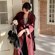 【2025春款现货】设计感时尚袖口拼色宽松风衣088-7701p145k198，女装风衣，2C088