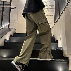 B266-C07-P55 23春季新款宽松阔腿拖地休闲裤图片