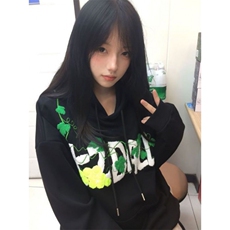 5214-P60袖窿压线#原版打钮门+前后毛巾绣宽松卫衣薄款，女装卫衣/绒衫，星座617A-2