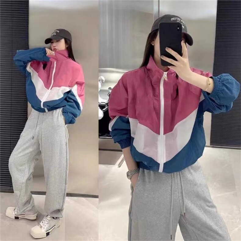 欧洲站气质撞色休闲防晒外套,女装其它,L·H·X