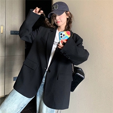 黑色显瘦高级感西装短外套女小个子2025春季新款简约百搭西服上衣，女装西装，2C125