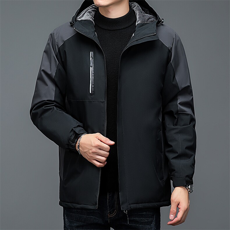 秋冬连帽男加绒冲锋衣外套加厚休闲抗风户外运动服BSN3066-P100,男装棉衣,星座1105-3