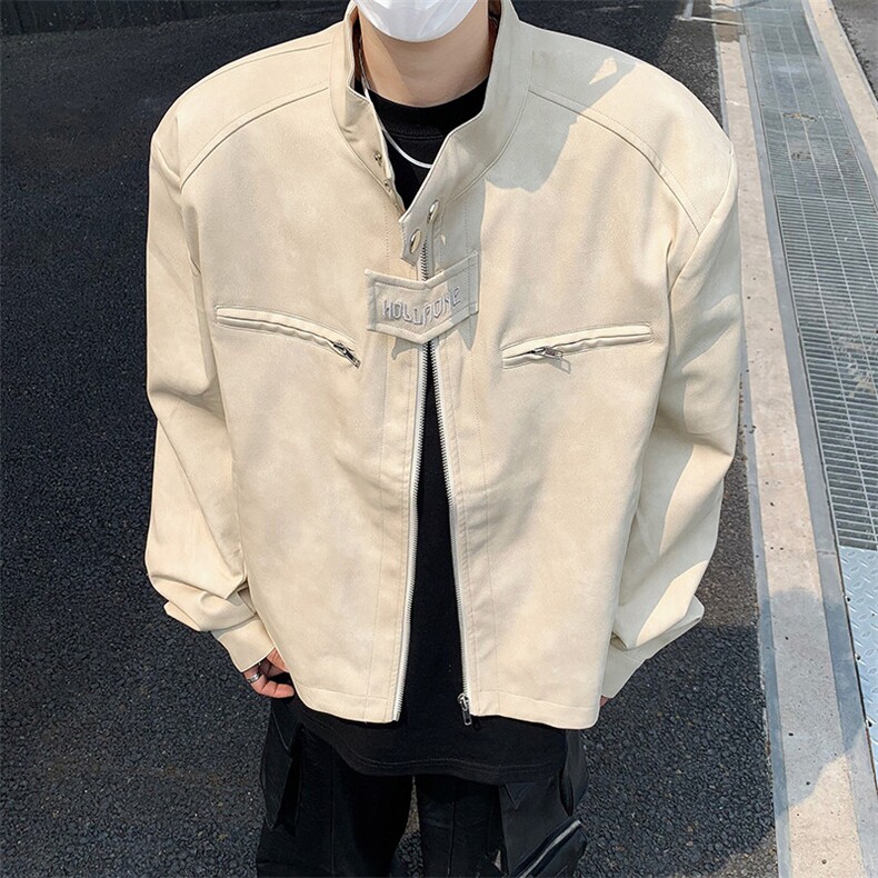 高街外套男生短款飞行员夹克美式复古机车服JK08542-P75,男装夹克,星座308B-1