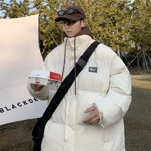 冬季潮牌ins宽松连帽服假两件衣男美式复古外套 W6498-P85图片
