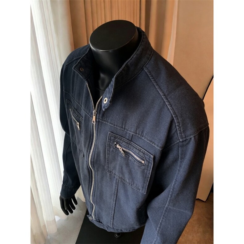 美式复古老钱风水洗帆布立领夹克男女春季工装外套JK8968-P78，男装夹克，星座1001-1