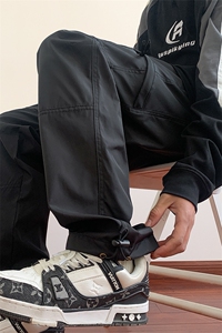 wassup happy户外冲锋裤子男款春秋夏季潮牌宽松直筒裤休闲运动裤图片