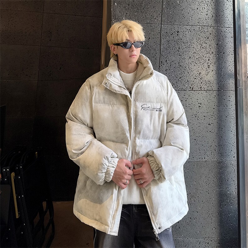 特p100控158冬立领机车棉服情侣棉衣面包扎染服墨染风外套男MY248,男装棉衣,电商B370