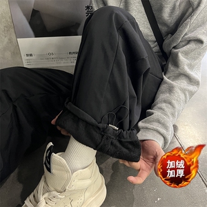 902-109-P48 秋冬加绒加厚休闲裤男卫裤 搭配卫衣夹克针织衫裤子图片