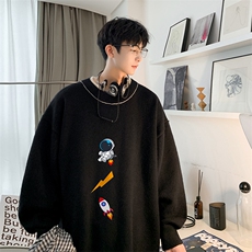 控78假两件毛衣男大码加绒针织衫男毛线衣M80165-P55加绒P70，男装针织衫/毛衣，电商A040