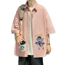 ！夏款港风冰丝衬衣男黑寸衫男白短袖衬衫男DXC285-P30，男装衬衫，电商B371