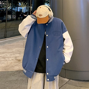 港风秋季龙凤呢棒球服百搭休闲宽松夹克外套男XZ214-8 JK800 P65图片