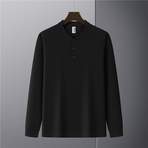 2025秋季新品240克索罗娜亨利领长袖t 7A抗菌70%棉打底衫5011P40图片