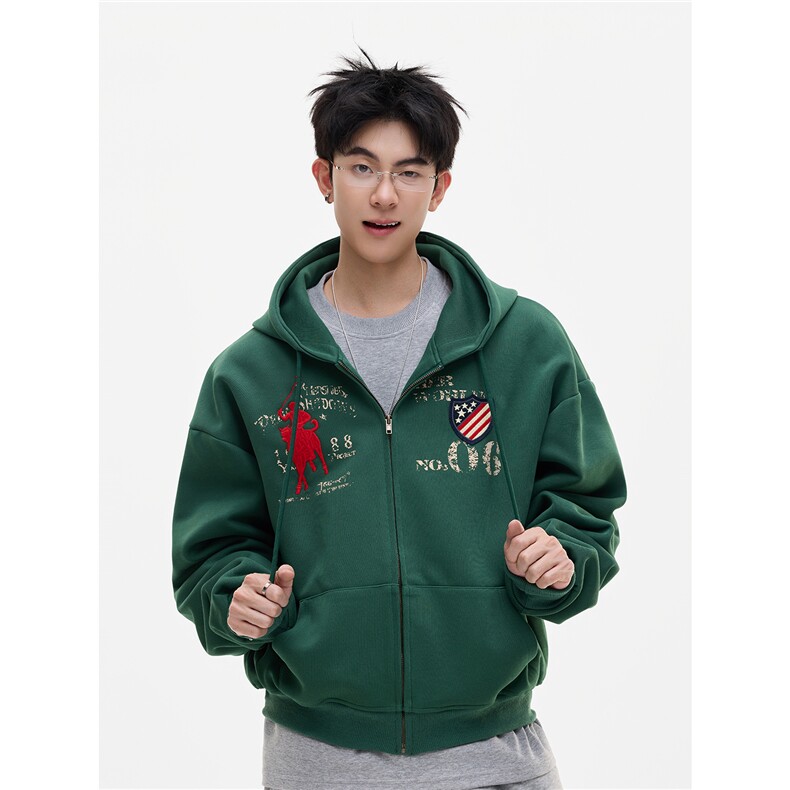 【现货】XZ1218WT66013特价P54美式复古字母印花连帽卫衣,男装卫衣,星座1218（原611-3）