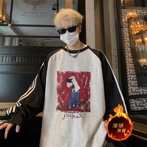 抖音得物供货 提供视频 秋冬重磅美式宽松织带圆领卫衣0733图片