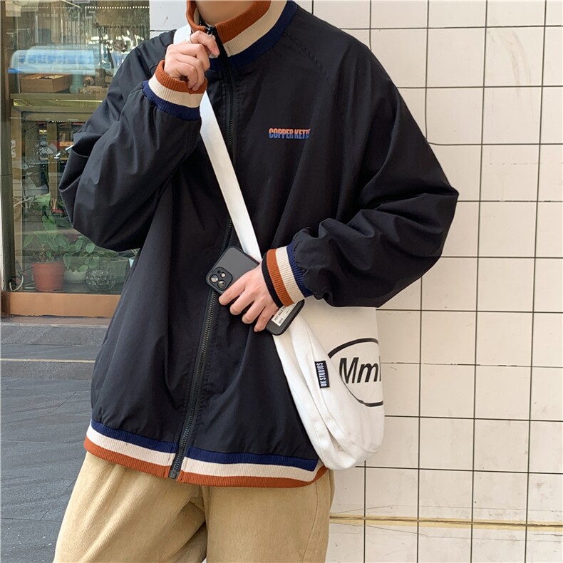 JK3012/P55春装新款2021潮流立领夹克男外套宽松大码上衣服男控78,男装夹克,电商A141
