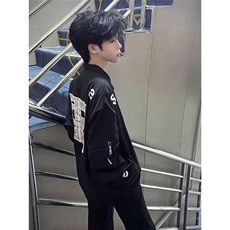 潮美式oversize字母刺绣飞行夹克男春秋新款设计感情侣装棒球服，男装夹克，星座1210-1