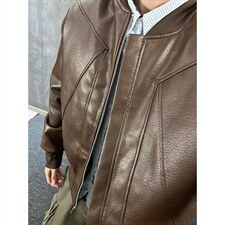 抖音得物高品质美式高街复古老钱风PU皮夹克外套男女短款机车皮衣，男装夹克，电商A486