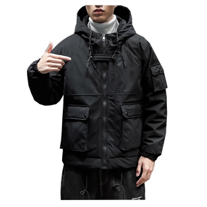 大货2019冬新款工装棉衣男日系大码连帽棉服6025-my916-p115控159图片