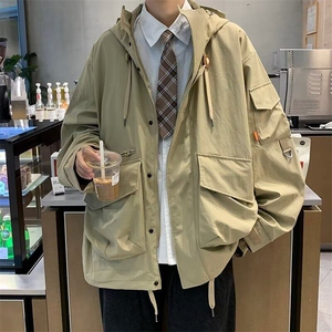 DCL98-P83春季美式立体口袋网红外套工装男士连帽夹克宽松百搭新图片
