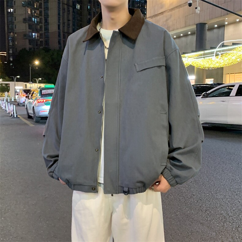 美式复古翻领外套男士秋季新款休闲高端行政夹克JK02560-P85图片