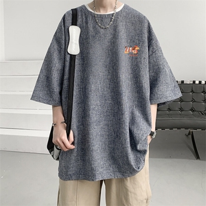 风复古亚麻短袖男棉麻t恤男半袖 ZT71438-P35图片