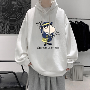 WY2240-P35 加绒款-P40 蜡笔小新纯棉连帽卫衣男大码运动帽衫图片
