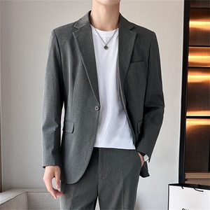 休闲西服男青年韩版潮流痞帅气小西装上衣港风潮牌轻商务单西外套图片
