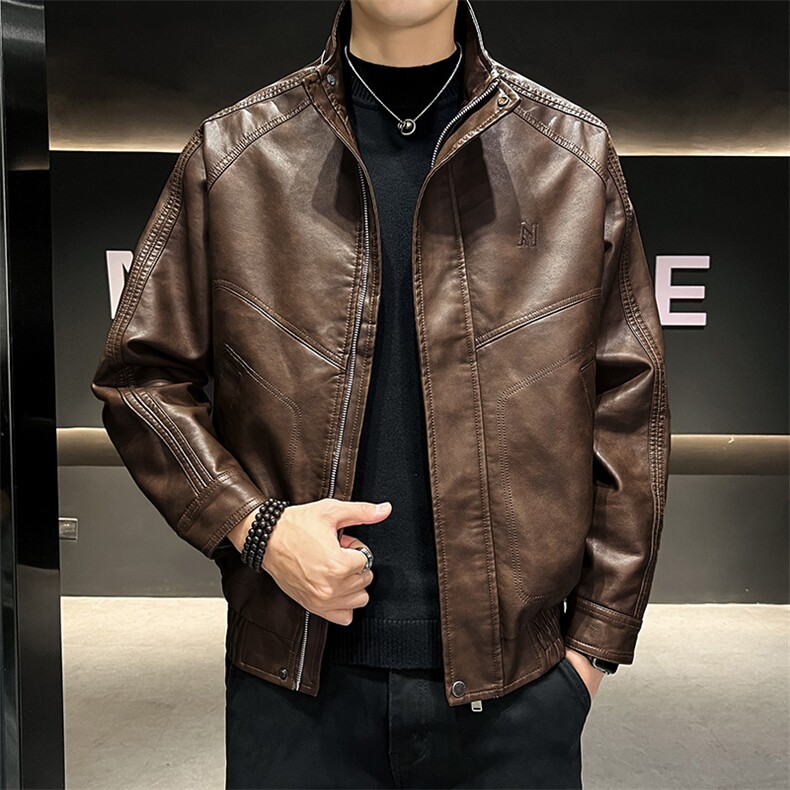 秋季现货大码休闲皮衣外套8326-P100控189大码元,男装皮衣,星座209