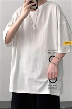 YT26114-P30亚短袖t恤男大码五分袖男宽松七分袖港风模特，男装T恤，电商A040