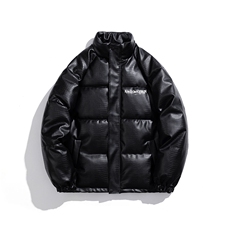 白底鳄鱼纹棉衣男手塞棉夹克PU皮棉服外套男8507P120控158，男装夹克，星座227-7