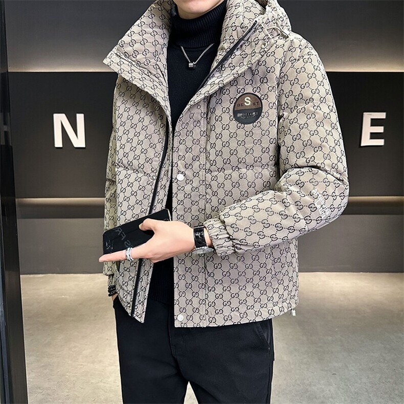 羽绒服男冬季2024新款连帽白鸭绒外套B240-YR6826-P205图片
