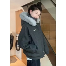 秋冬季棉袄加厚连帽棉衣棉服男麂皮毛领夹棉座山雕外套MHT281，男装棉衣，星座1116A（原606A-3）