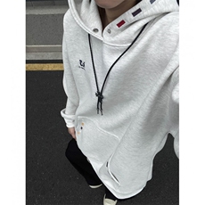 2025秋季新款刺绣宽松连帽卫衣男女B208-WY3908-P65，男装卫衣，电商B208