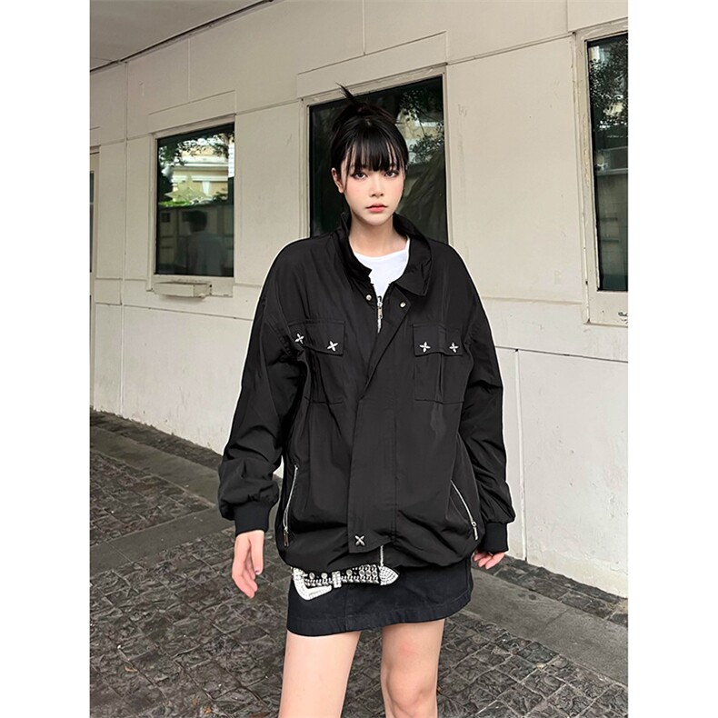 B221美式ins高街暗黑金属感宽松休闲外套上衣SY2303-P90控118,男装夹克,电商B221