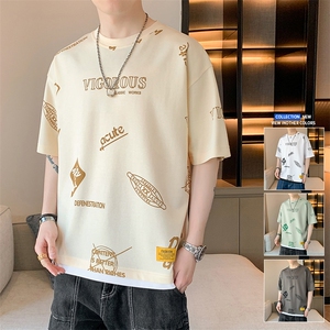 冰氧仿棉短袖店主风夏季休闲百搭趣味印花男上衣TC3156-P25控48图片