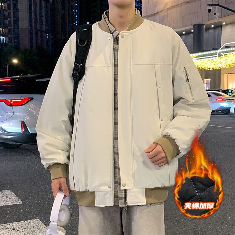 冬季男士棉衣户外夹棉飞行夹克加厚棒球领外套,男装夹克,星座1206（原A206）