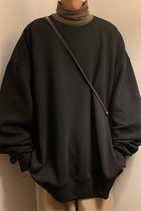美式复古大码上衣男士休闲320克重磅打底衫华棉卫衣W402-特P22图片