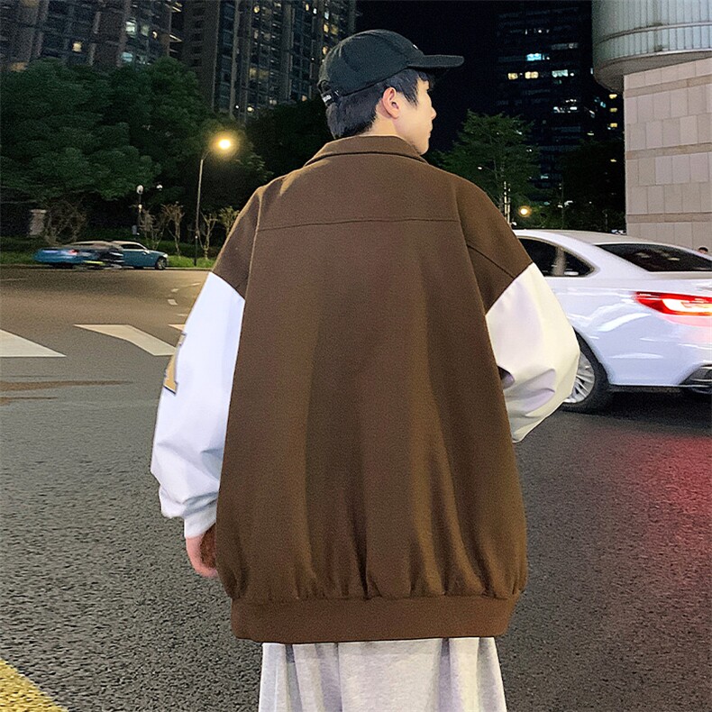 JK808P68港风拼接翻领百搭休闲宽松夹克外套男,男装夹克,星座1204-3