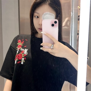 H0758-P35重工前后刺绣新款时尚潮流短袖t恤女图片