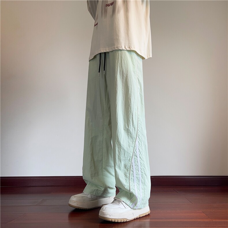 夏秋季潮流条纹激光打孔透气宽松休闲裤B315-K24241-特p35控68,男装休闲裤,电商B315