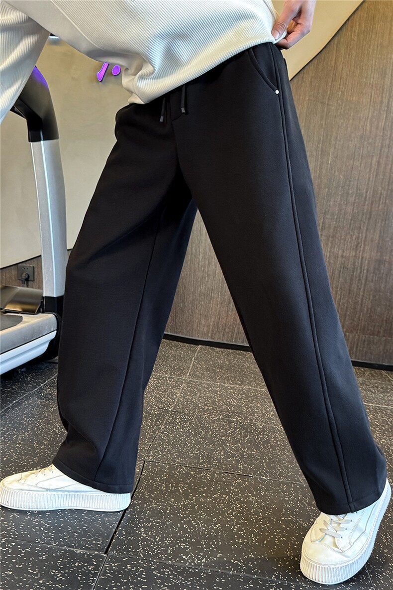 加绒加厚裤子男秋冬季2025新款美式休闲弯刀裤A313-18260-P68,男装卫衣,电商A313