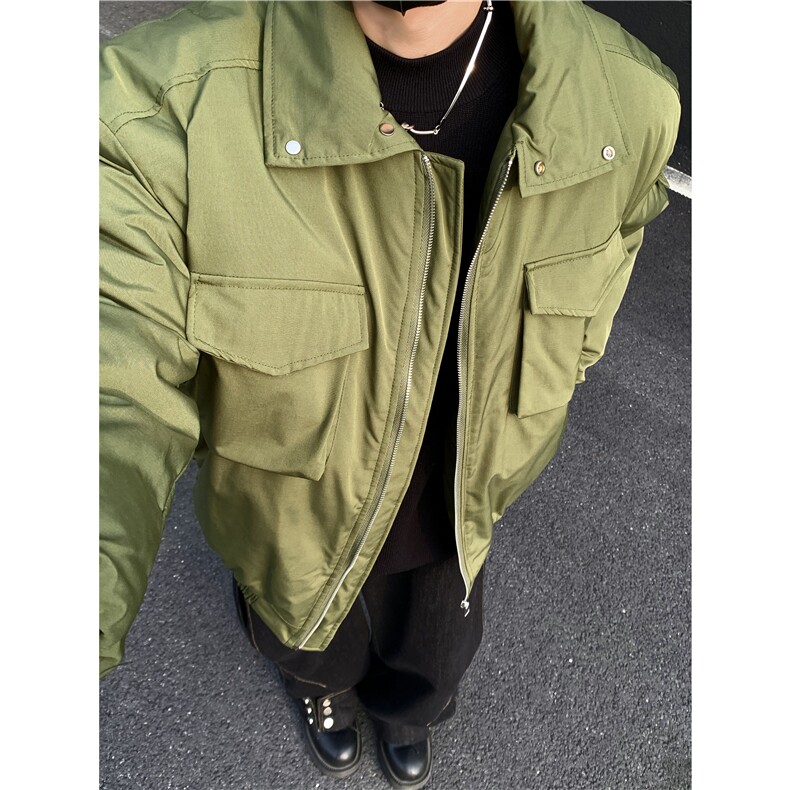 冬季轻骑兵棉服挺阔高级感宽松加厚痞帅短款棉衣潮牌棉袄外套p98,男装棉衣,电商C307