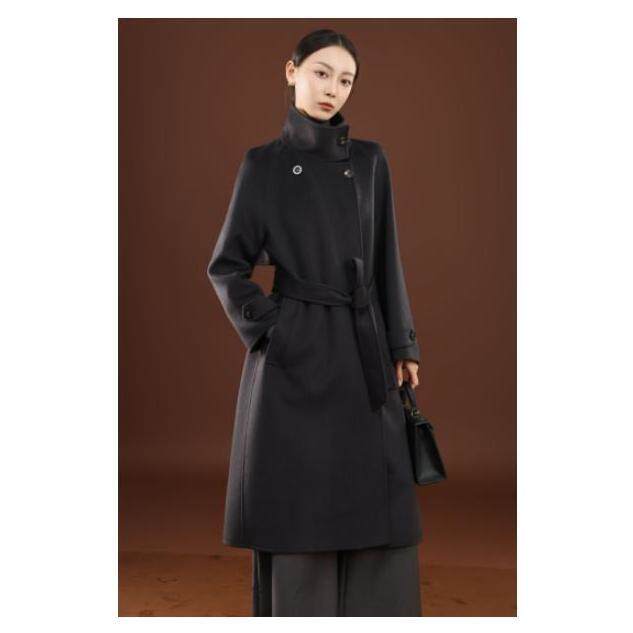 秋冬季纯山羊绒保暖翻领显瘦长款高级感长款羊绒大衣，女装羊绒大衣，卓冠羊绒