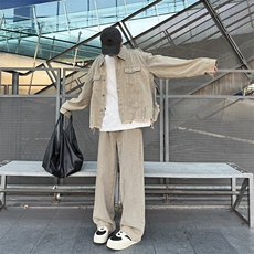 春季复古水洗重工牛仔男士痞夹克A613-p68，男装夹克，星座910B