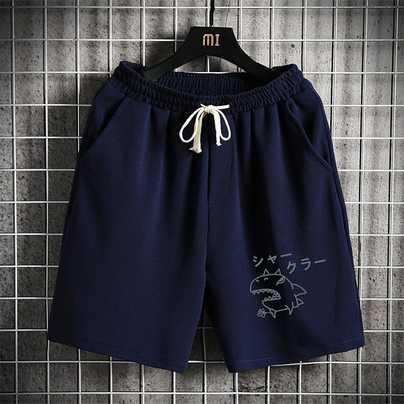 MK37092-P15冰丝短裤男士大码宽松休闲五分裤男运动中裤网格挂拍,男装休闲裤,电商A040A